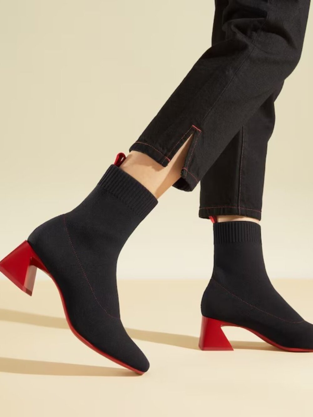 VIVAIA Square-Toe Water-Repellent Block Heeled Boots (Regina Pro)